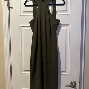 Bebe Forest Green Backless Dress